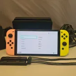 Nintendo Switch OLED Console - Mint Complete (Coral/Yellow)