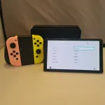 Nintendo Switch OLED Console - Mint Complete (Coral/Yellow)